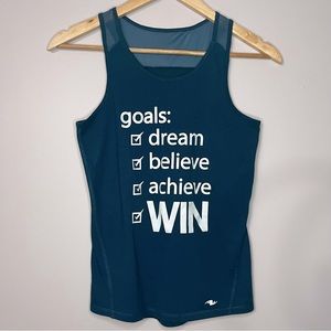 #150 Athletic Works Youth Turquoise Racer Back Athletic Tank with Mesh